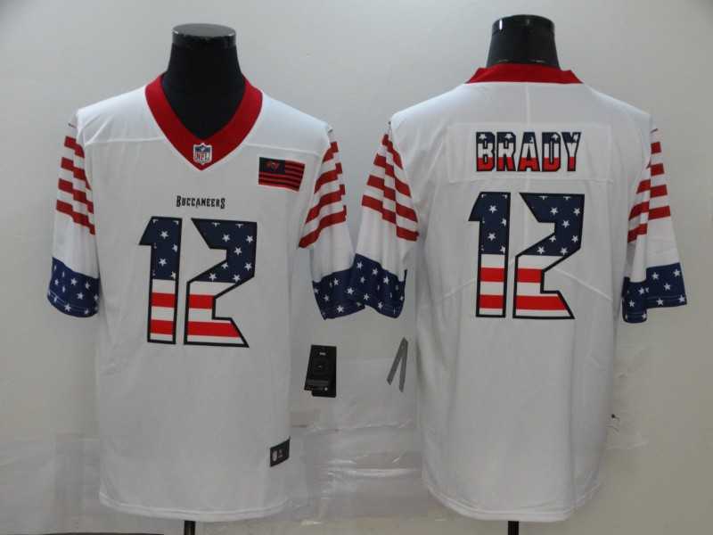 Nike Buccaneers 12 Tom Brady White USA Flag Fashion Limited Jersey,We sell and wholesale Nike Buccaneers 12 Tom Brady White USA Flag Fashion Limited Jersey on line form chian!